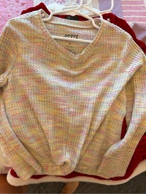 jumping beans Pastel Pink Yellow Blue V-Neck Sweater